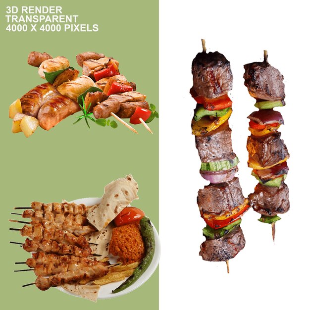 PSD shashlik barbacoa vinaigrette kebab carne barbacoa comida de res