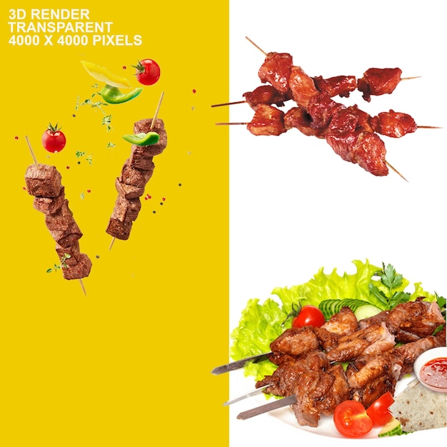 PSD shashlik barbacoa vinaigrette kebab carne barbacoa comida de res