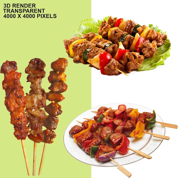 PSD shashlik barbecue vinaigrette kebab viande au barbecue nourriture bœuf