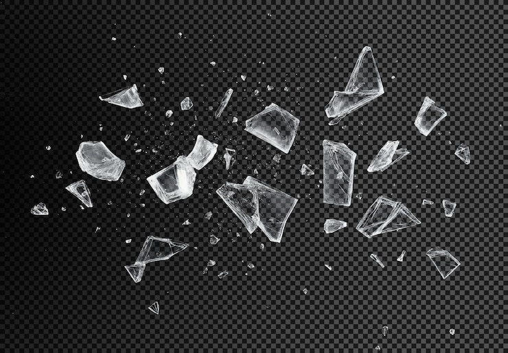 PSD shattered glass effect on a transparent background