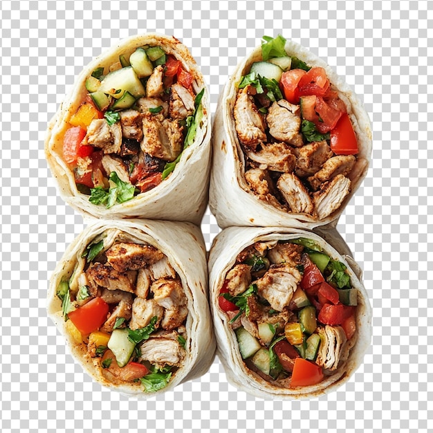 Shawarma aislado sobre un fondo blanco