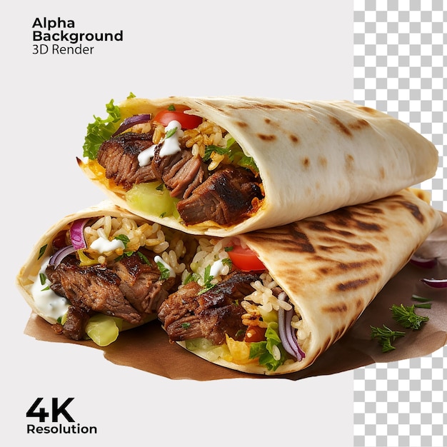 PSD shawarma aislado transparente fondo png