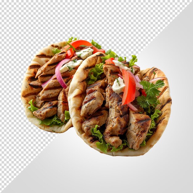 PSD shawarma de bœuf isolé sur fond blanc