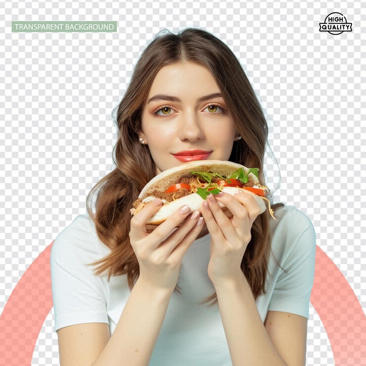 PSD shawarma isolado contra um fundo transparente