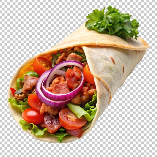 PSD el shawarma de pollo sobre un fondo transparente