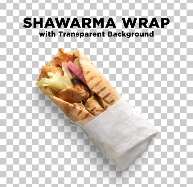 Shawarma Wrap Arabico Fast Food Pollo Foto PSD con sfondo trasparente
