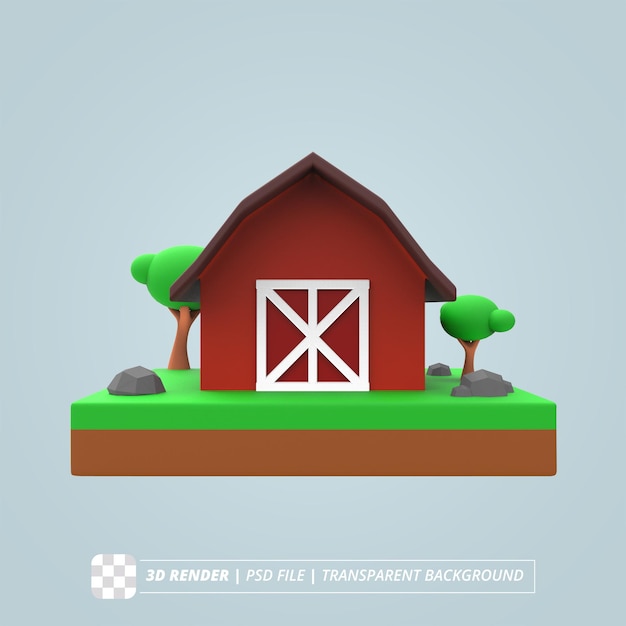 SHED ISOMÉTRICA ISOLADA RENDER 3D
