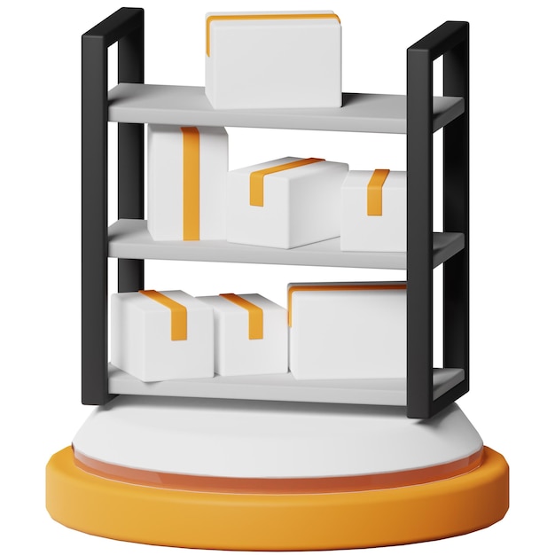shelf package shipping logistic delivery 3d