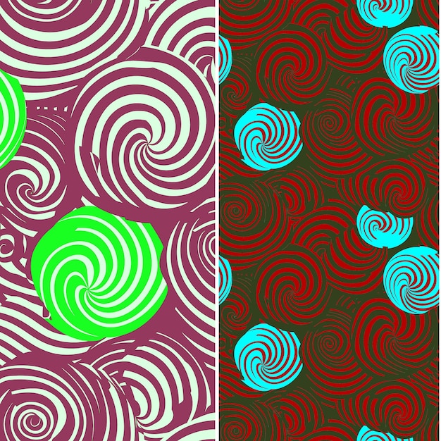 Shell With Spiral Silhouette Arranged in a Harmonious Patter Nature Pattern Vector Designs