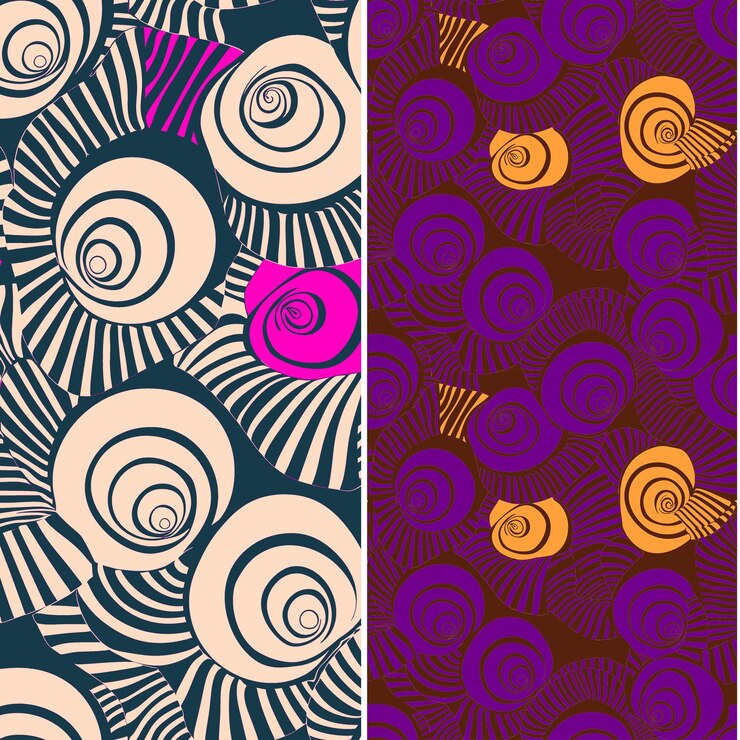 PSD shell with spiral silhouette line art minimal design and asy nature pattern vector designs