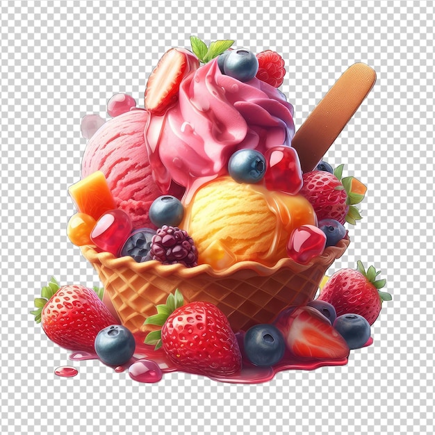 PSD le sherbet de bleuet riche en png