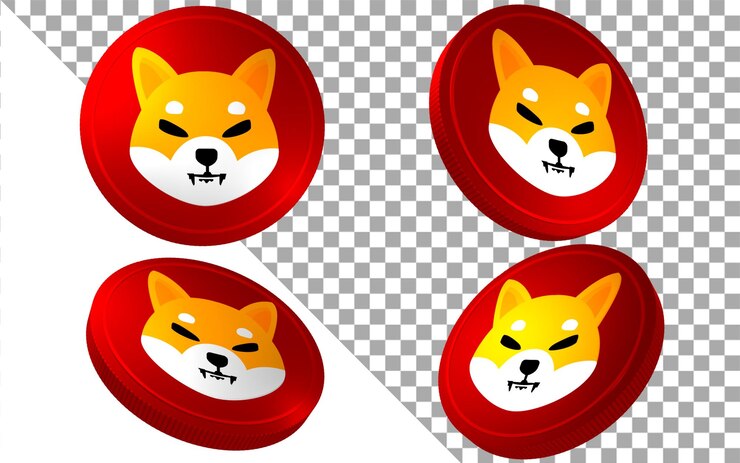 SHIB Shiba Inu 3d render ilustração moeda token criptomoeda