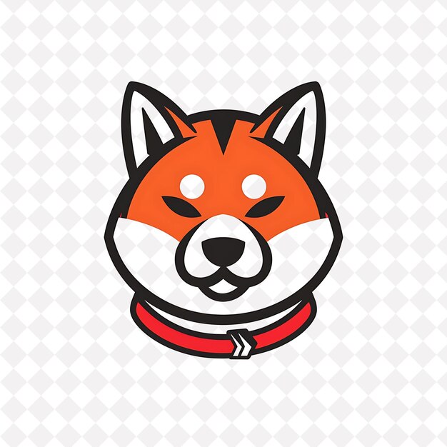 Shiba Inu Dog Icon Fox Like Dog Face con una ilustración de expresiones confiadas Diseño de arte vectorial de animales