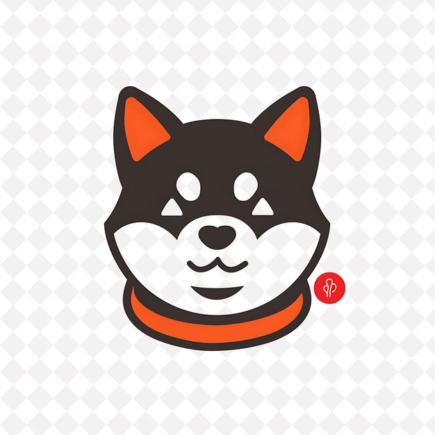 Shiba Inu Dog Icon Fox Like Dog Face con una ilustración de expresiones confiadas Diseño de arte vectorial de animales
