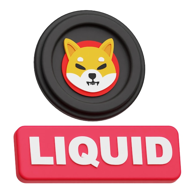 Shiba Inu token criptográfico icono 3D aislado en el fondo blanco