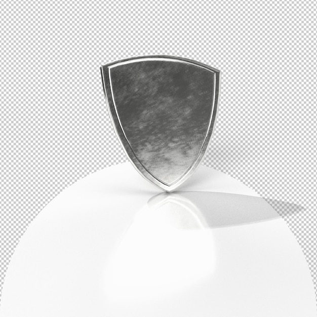 shield made of caught on a white background isolate 3d rendering