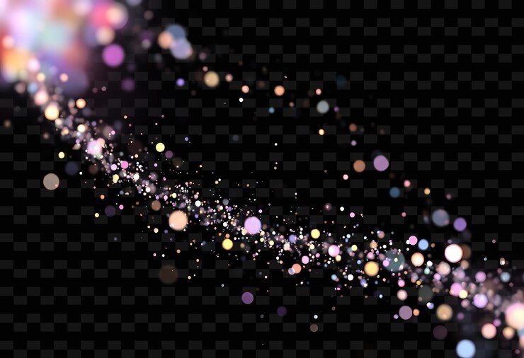 PSD shimmering meson motes delicate flecks of iridescent rainbow hues y2k neon inspired light textured