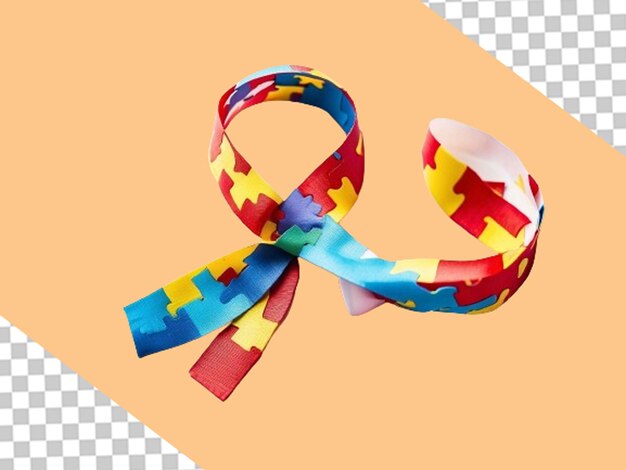 PSD shine a light rainbow ribbons em png para o dia mundial de conscientização sobre o autismo