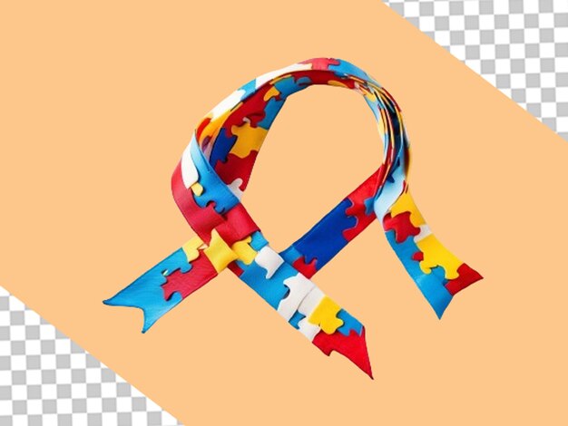 PSD shine a light rainbow ribbons en png para el día mundial de la concienciación sobre el autismo