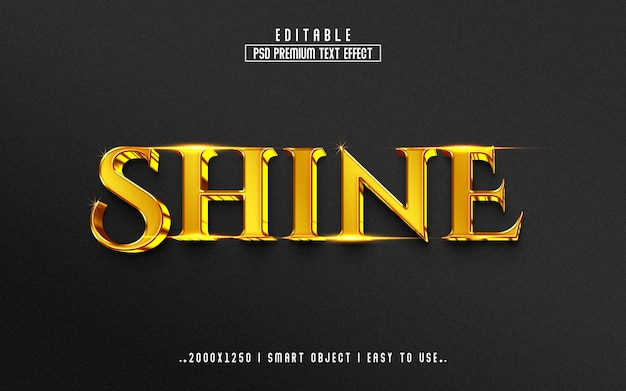Shine stile effetto testo 3D