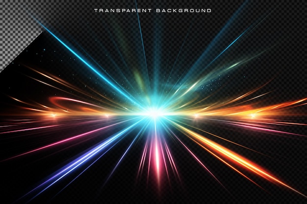 Shining Lighting Beam VFX Special Effect on Transparent background