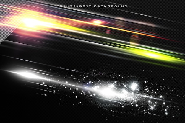Shining Lighting Waves Beam VFX Efectos especiales en el fondo transparente