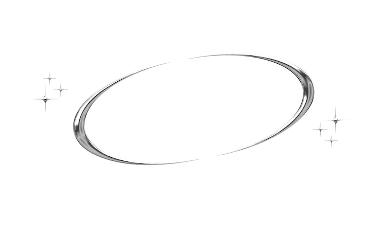 PSD shining silver oval with sparkles
