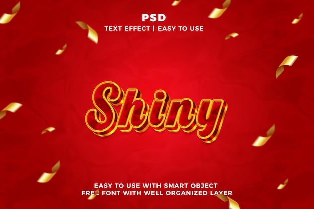 Shiny 3d editable photoshop testo effetto stile psd con sfondo