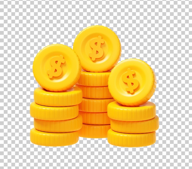 Shiny Golden Coins for Corporate Design 3d illustration
