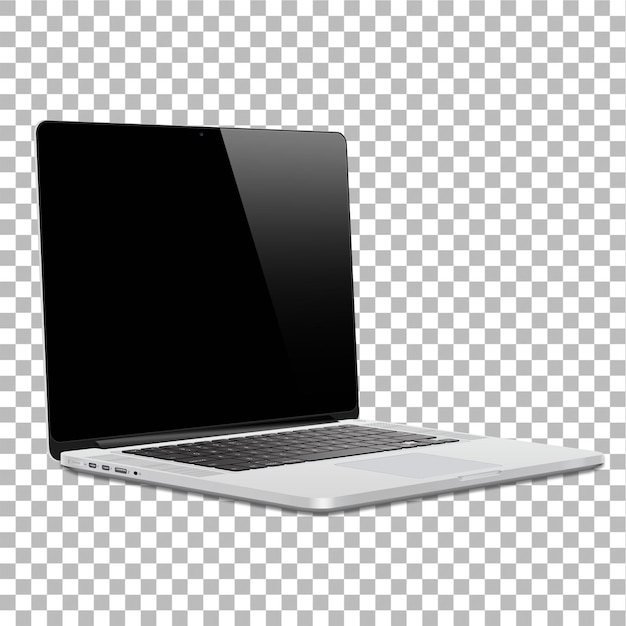shiny laptop isolated against plain background smart device flat lay concept