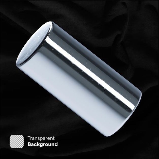 Shiny Metallic Cylinder with Reflective Surface
