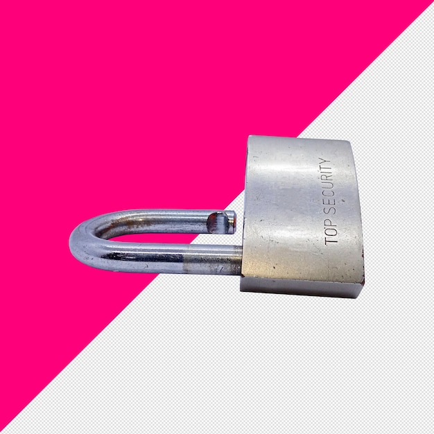 Shiny Steel Padlock with Open Shackle