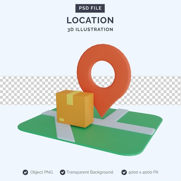 shipment location 3d illustration