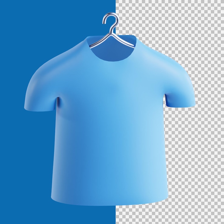 PSD shirt in 3d render for graphic asset web presentation or other