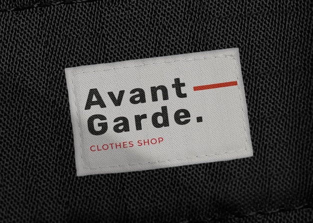 Shirt-Label-Mockup PSD, für Mode-Branding