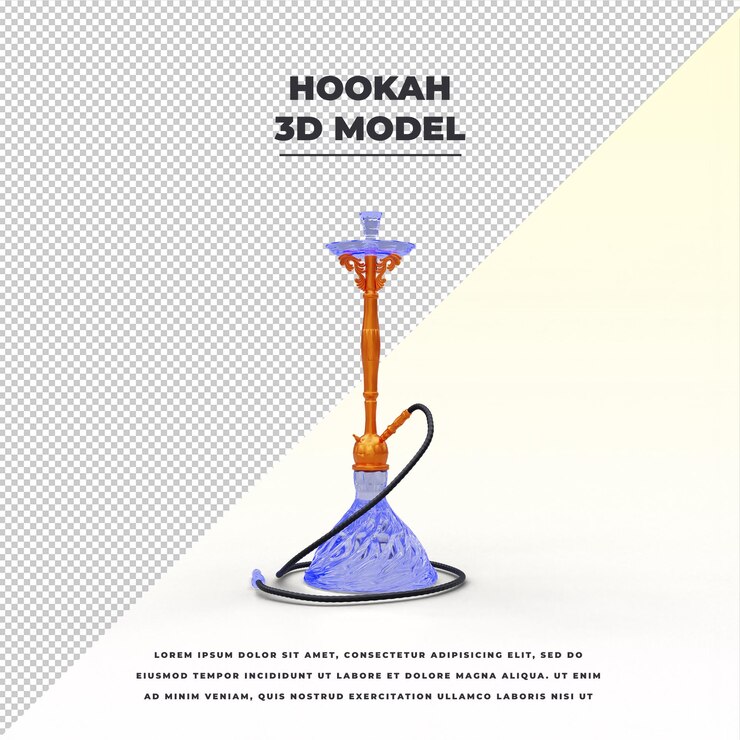 PSD shisha hookah wasserpfeife 3d modelo aislado