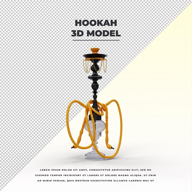 Shisha hookah wasserpfeife 3d modelo aislado