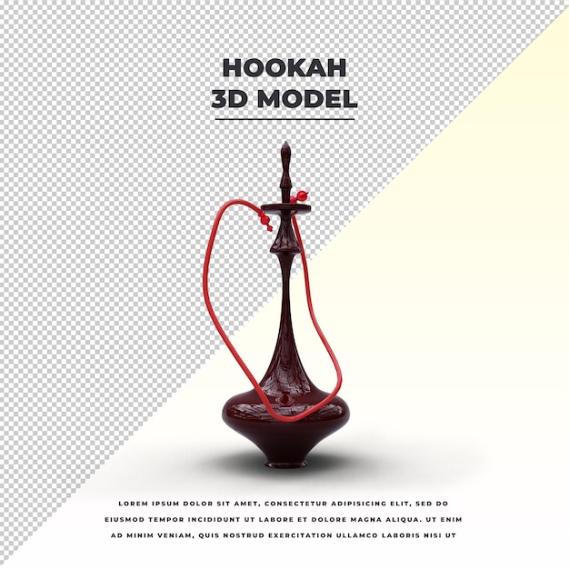 Shisha hookah wasserpfeife 3d modelo aislado