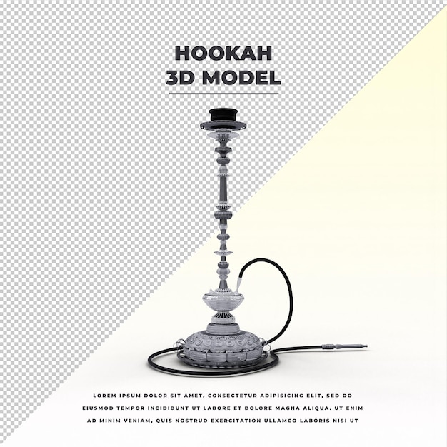 Shisha hookah wasserpfeife 3d modelo isolado