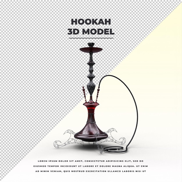 PSD shisha shisha wasserpfeife 3d isoliertes modell