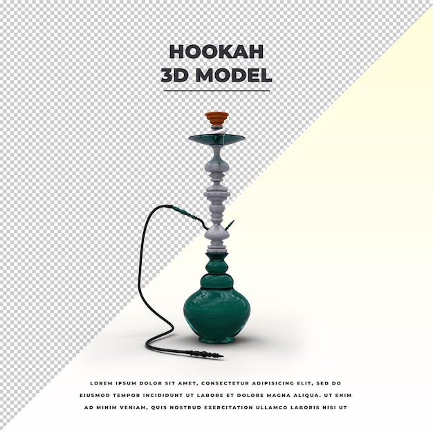 PSD shisha shisha wasserpfeife 3d isoliertes modell