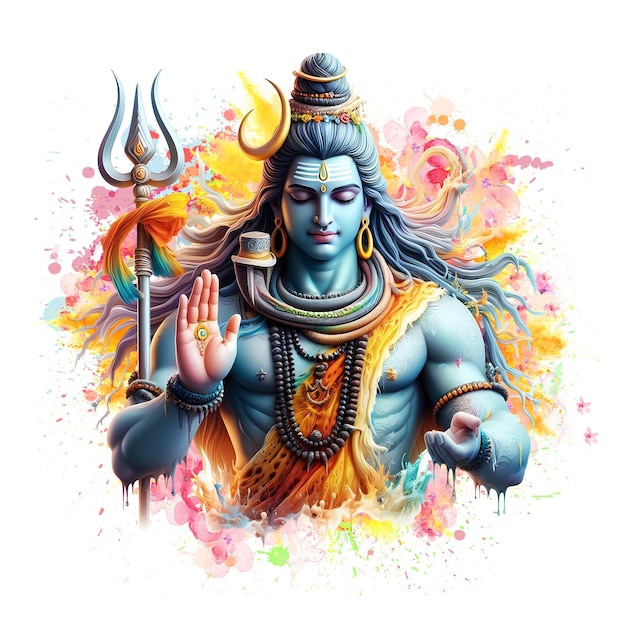 PSD shiv shankar, le seigneur shiva, est un dessin coloré.