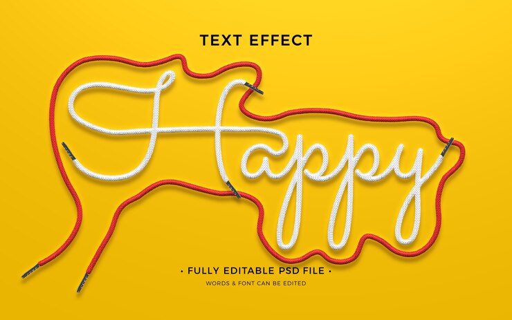 PSD shoe laces text effect