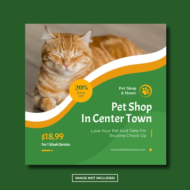 Shop di animali domestici social media instagram post modello modificabile Premium Psd