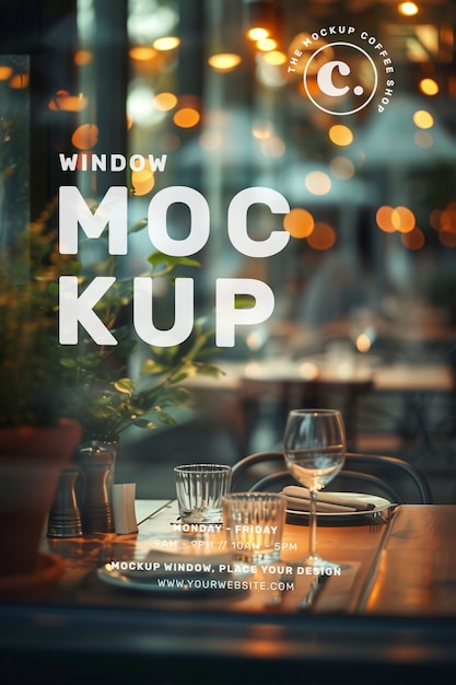 PSD shop window restaurant  mockup