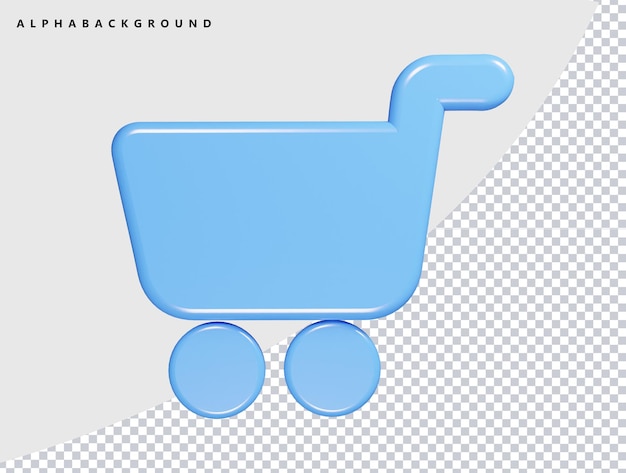 Shoping cart icon 3d render illustration