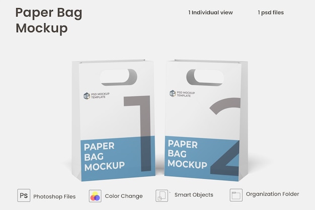 Shopping Bag di carta Mockup Premium Psd