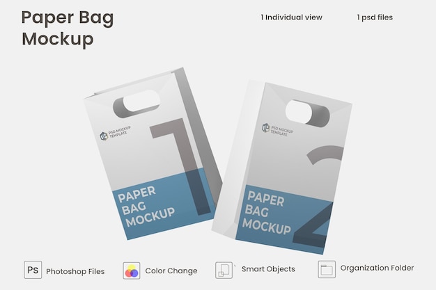 Shopping Bag di carta Mockup Premium Psd