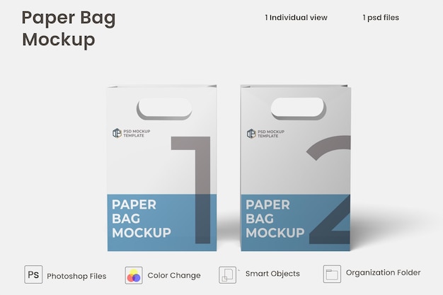 Shopping Bag di carta Mockup Premium Psd