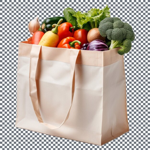 PSD shopping bag with groceries